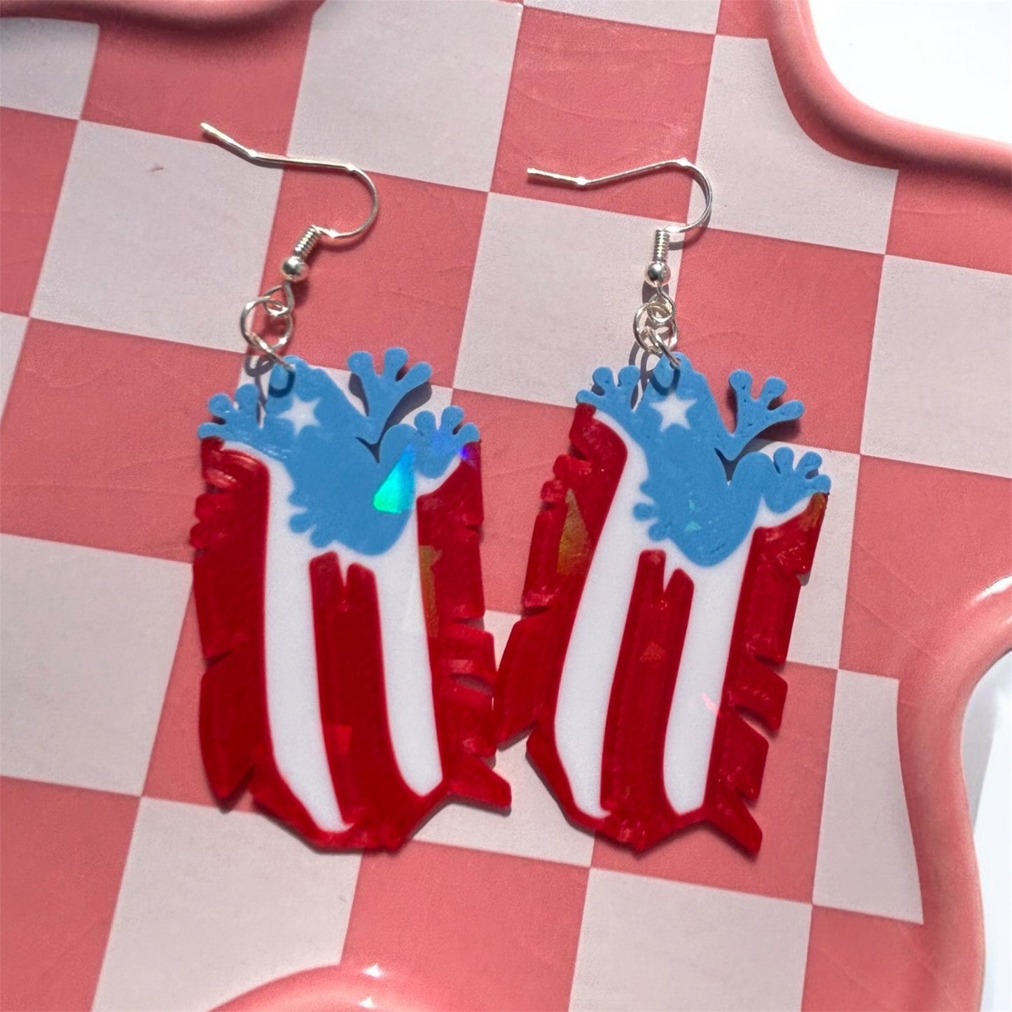 Coqui Puertorican Flag Earrings