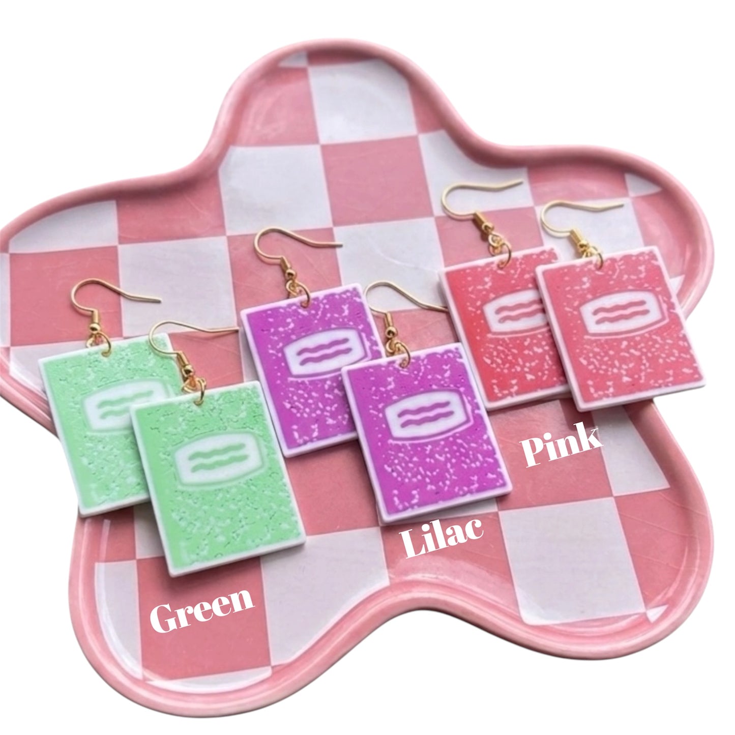 Pastel Composition Notebook Earrings