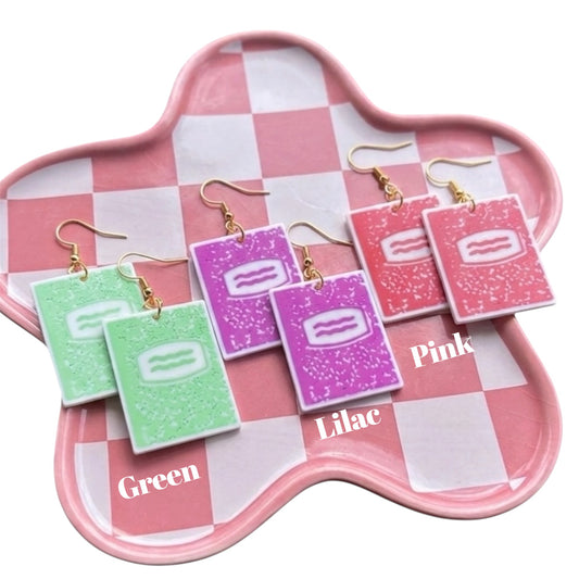 Pastel Composition Notebook Earrings